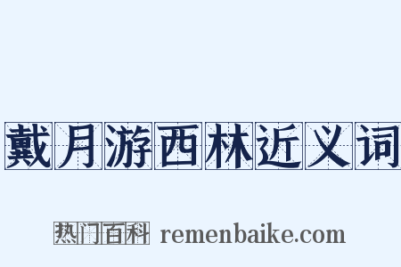 戴月游西林近义词是什么意思的图片